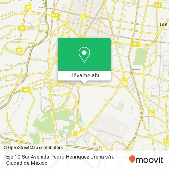 Mapa de Eje 10 Sur Avenida Pedro Henríquez Ureña s / n