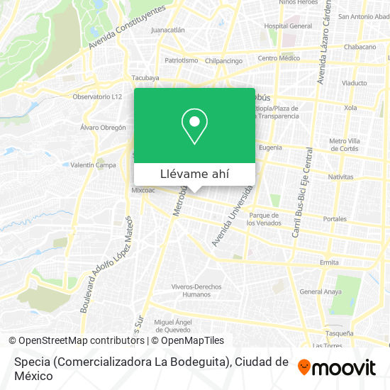 Mapa de Specia (Comercializadora La Bodeguita)