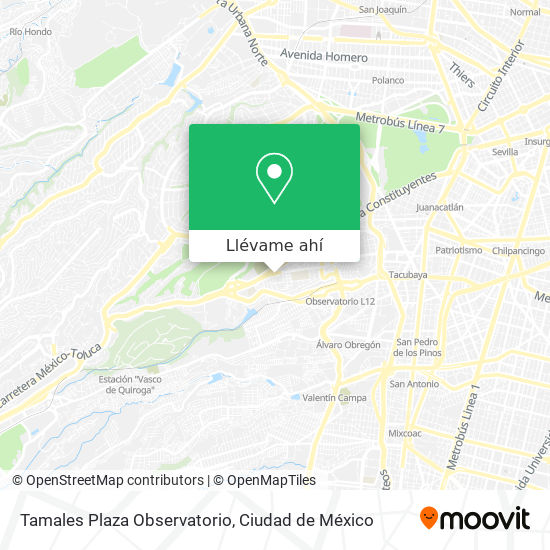 Mapa de Tamales Plaza Observatorio