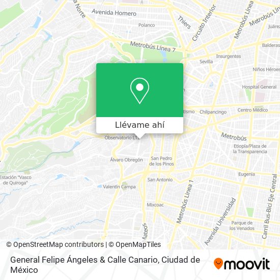 Mapa de General Felipe Ángeles & Calle Canario