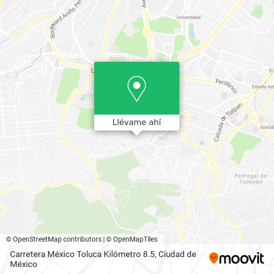 Mapa de Carretera México Toluca Kilómetro 8.5