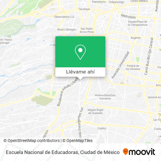 Mapa de Escuela Nacional de Educadoras