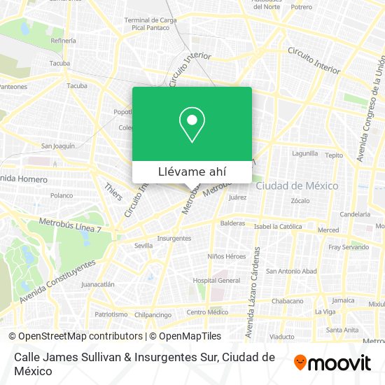 Mapa de Calle James Sullivan & Insurgentes Sur