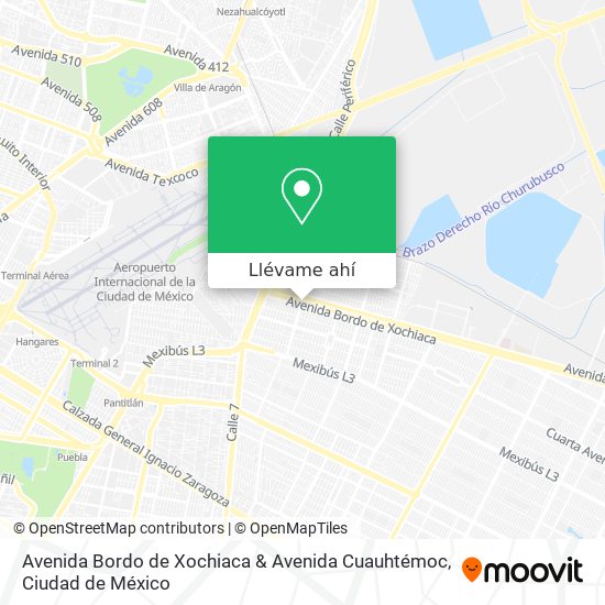 Mapa de Avenida Bordo de Xochiaca & Avenida Cuauhtémoc