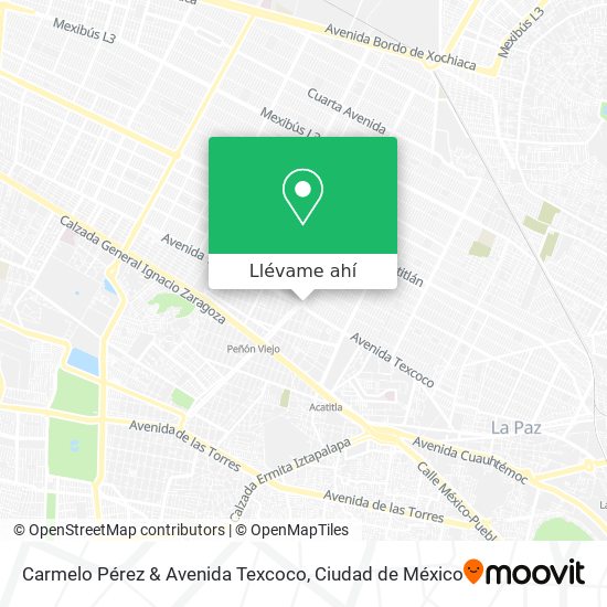 Mapa de Carmelo Pérez & Avenida Texcoco