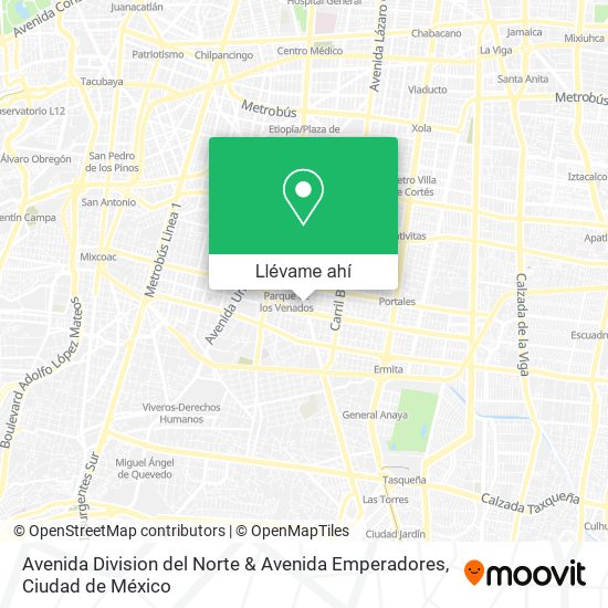 Mapa de Avenida Division del Norte & Avenida Emperadores