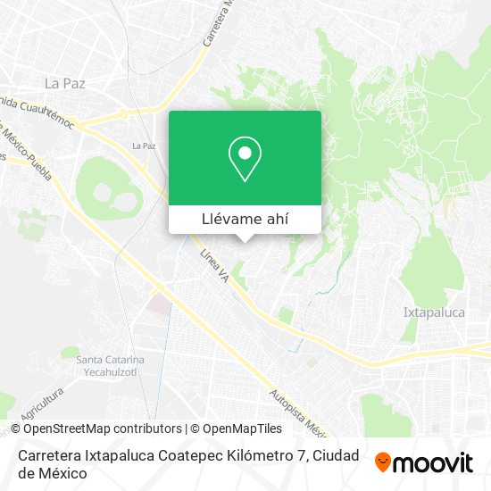 Mapa de Carretera Ixtapaluca Coatepec Kilómetro 7