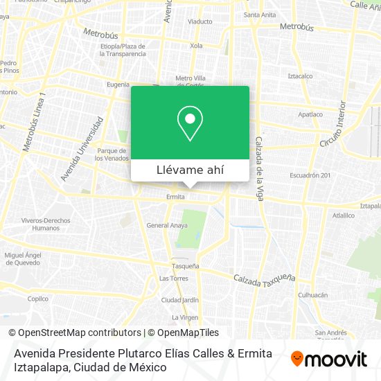 Mapa de Avenida Presidente Plutarco Elías Calles & Ermita Iztapalapa