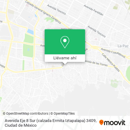 Mapa de Avenida Eje 8 Sur (calzada Ermita Iztapalapa) 3409
