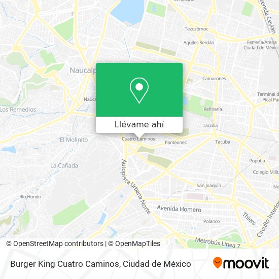 Mapa de Burger King Cuatro Caminos