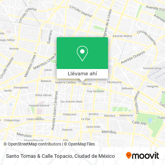 Mapa de Santo Tomas & Calle Topacio