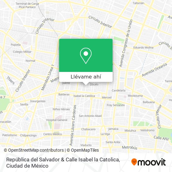 Mapa de República del Salvador & Calle Isabel la Catolica