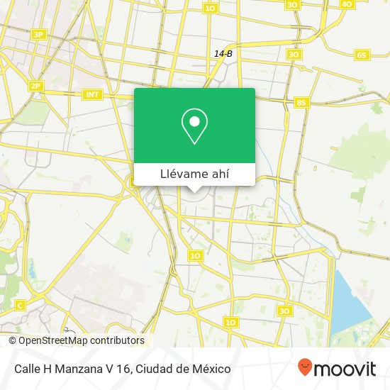 Mapa de Calle H Manzana V 16