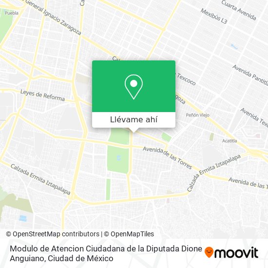 Mapa de Modulo de Atencion Ciudadana de la Diputada Dione Anguiano