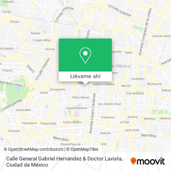 Mapa de Calle General Gabriel Hernández & Doctor Lavista