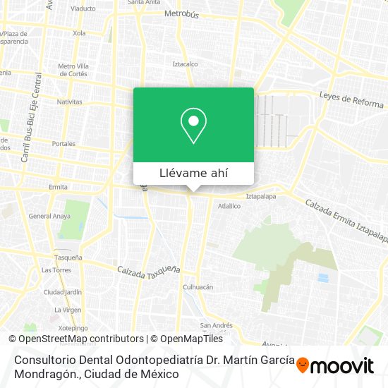 Mapa de Consultorio Dental Odontopediatría Dr. Martín García Mondragón.