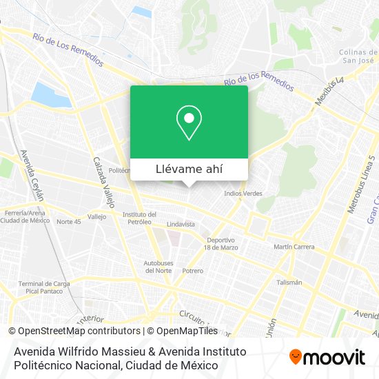 Mapa de Avenida Wilfrido Massieu & Avenida Instituto Politécnico Nacional