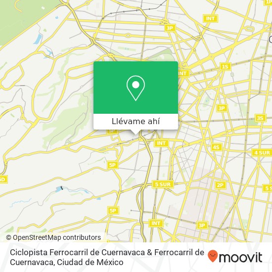 Mapa de Ciclopista Ferrocarril de Cuernavaca & Ferrocarril de Cuernavaca