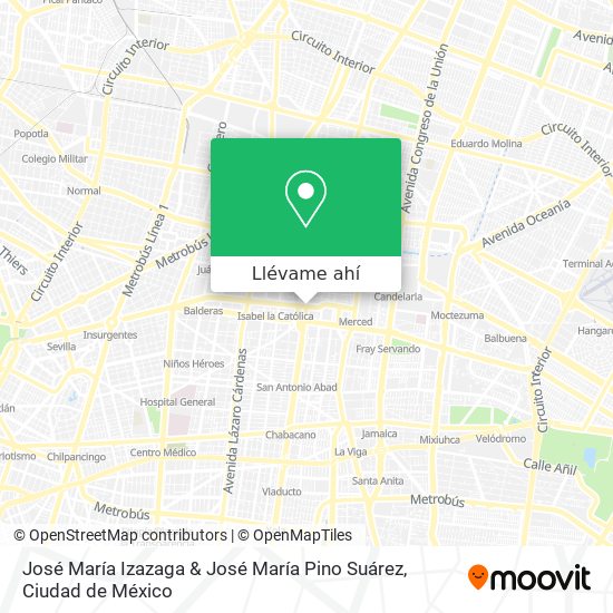 Mapa de José María Izazaga & José María Pino Suárez