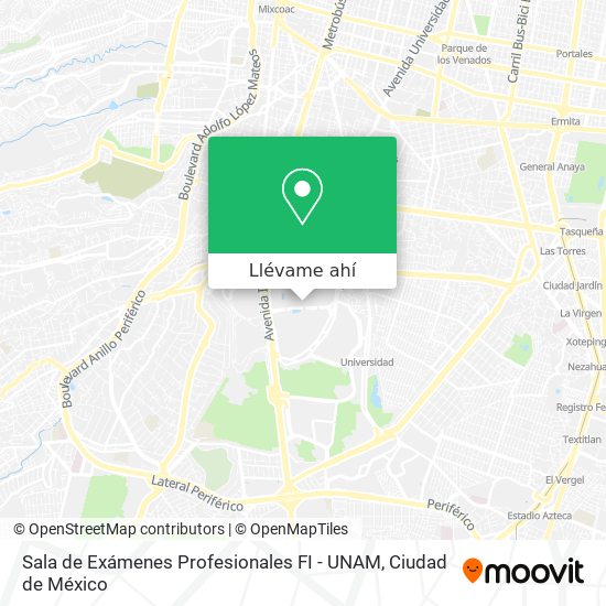 Mapa de Sala de Exámenes Profesionales FI - UNAM