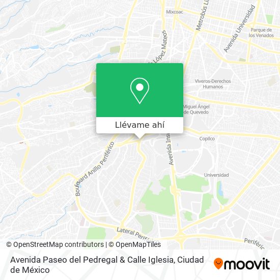 Mapa de Avenida Paseo del Pedregal & Calle Iglesia