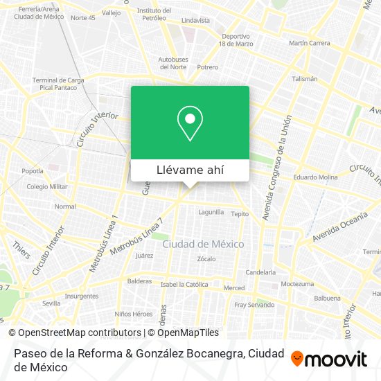 Mapa de Paseo de la Reforma & González Bocanegra