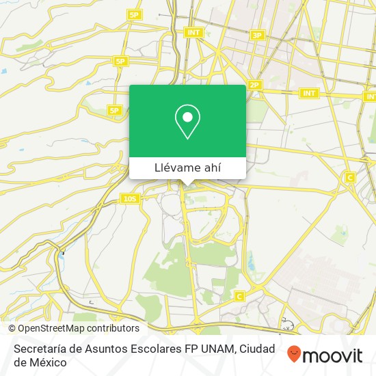 Mapa de Secretaría de Asuntos Escolares FP UNAM