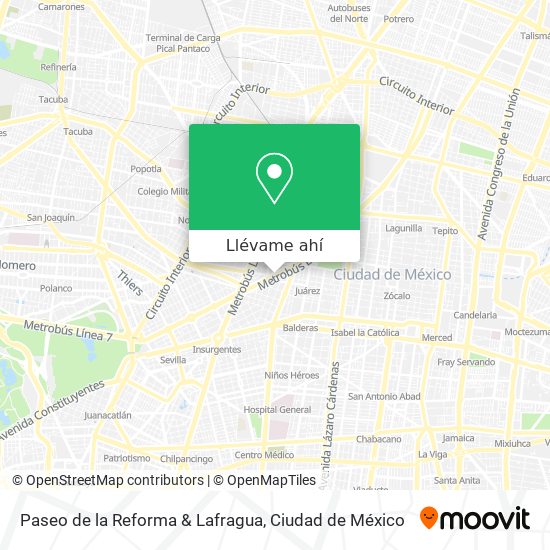Mapa de Paseo de la Reforma & Lafragua