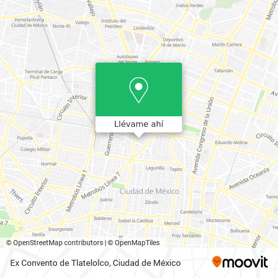 Mapa de Ex Convento de Tlatelolco