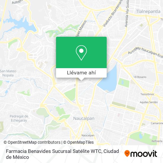 Mapa de Farmacia Benavides Sucursal Satélite WTC