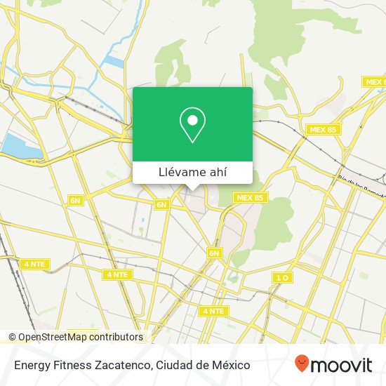 Mapa de Energy Fitness Zacatenco