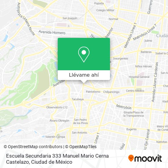 Mapa de Escuela Secundaria 333 Manuel Mario Cerna Castelazo