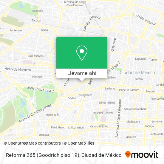 Mapa de Reforma 265 (Goodrich piso 19)