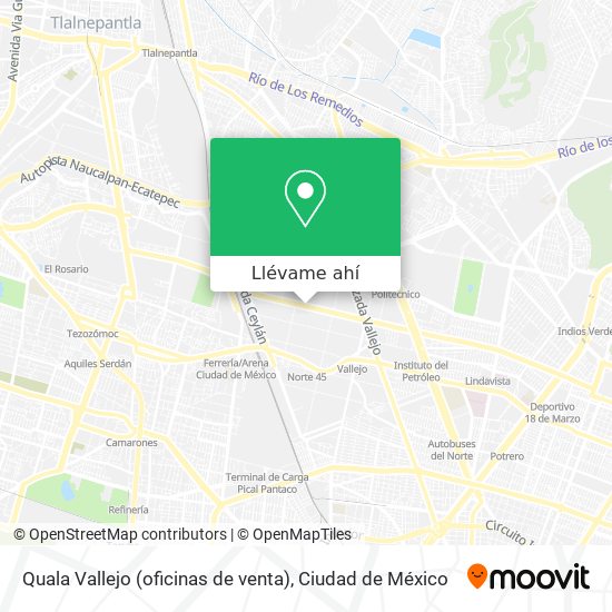 Mapa de Quala Vallejo (oficinas de venta)