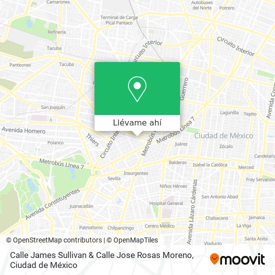Mapa de Calle James Sullivan & Calle Jose Rosas Moreno