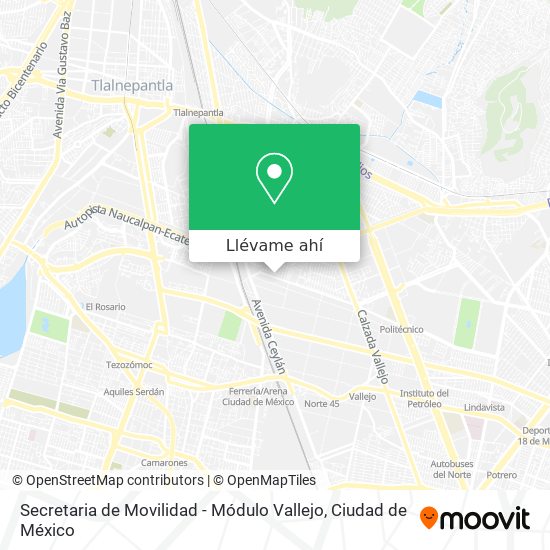 Mapa de Secretaria de Movilidad - Módulo Vallejo