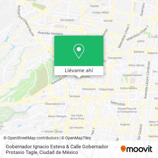Mapa de Gobernador Ignacio Esteva & Calle Gobernador Protasio Tagle