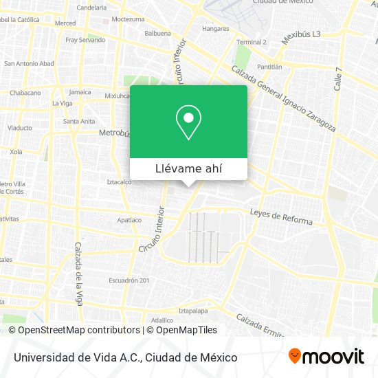 Mapa de Universidad de Vida A.C.