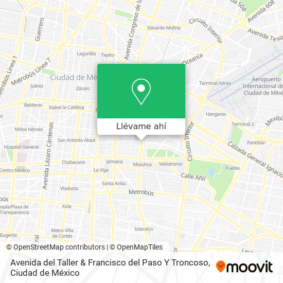 Mapa de Avenida del Taller & Francisco del Paso Y Troncoso