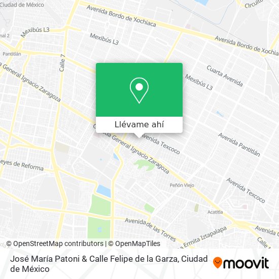 Mapa de José María Patoni & Calle Felipe de la Garza