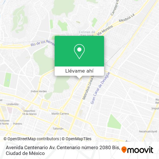 Mapa de Avenida Centenario Av. Centenario número 2080 Bis