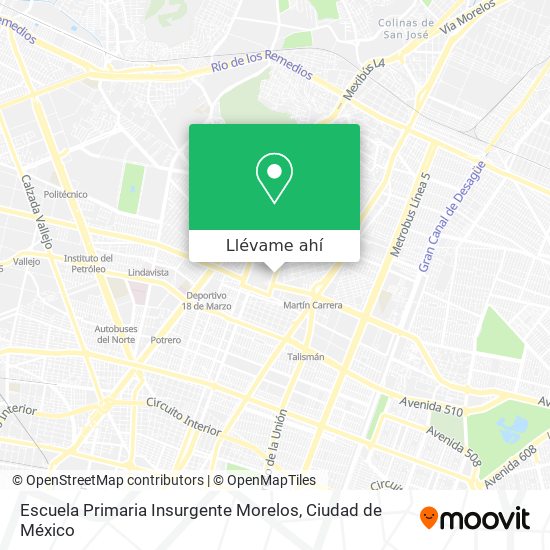 Mapa de Escuela Primaria Insurgente Morelos