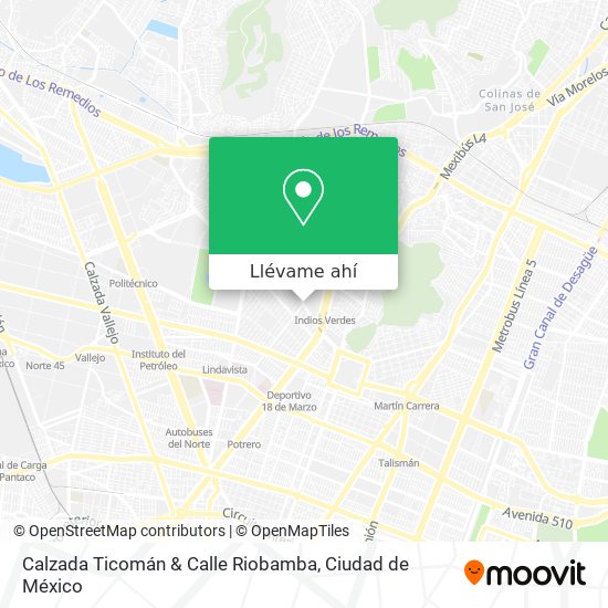 Mapa de Calzada Ticomán & Calle Riobamba