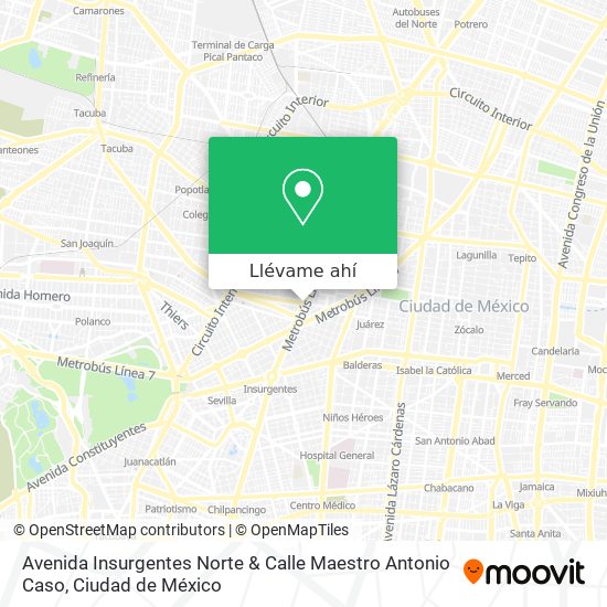 Mapa de Avenida Insurgentes Norte & Calle Maestro Antonio Caso