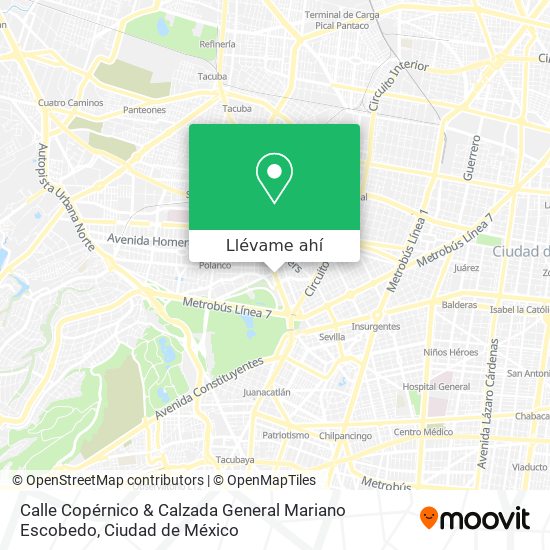 Mapa de Calle Copérnico & Calzada General Mariano Escobedo