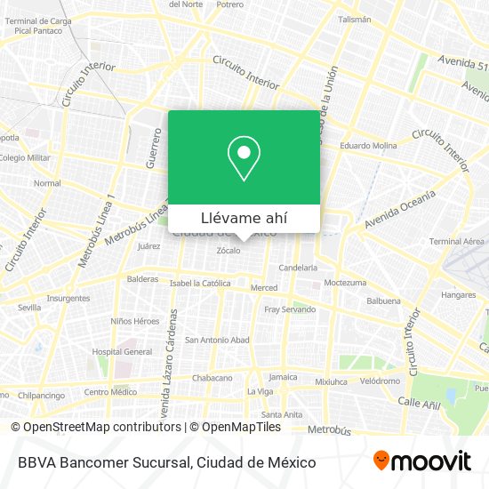 Mapa de BBVA Bancomer Sucursal