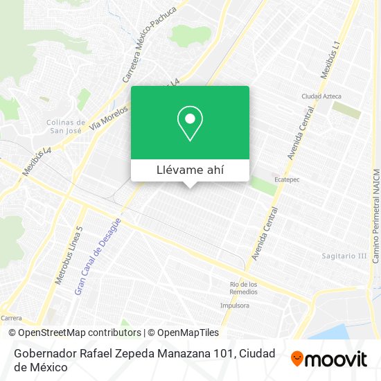 Mapa de Gobernador Rafael Zepeda Manazana 101