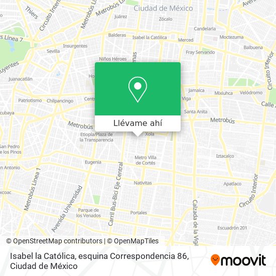 Mapa de Isabel la Católica, esquina Correspondencia 86