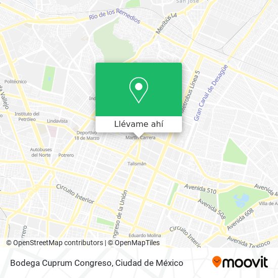 Mapa de Bodega Cuprum Congreso