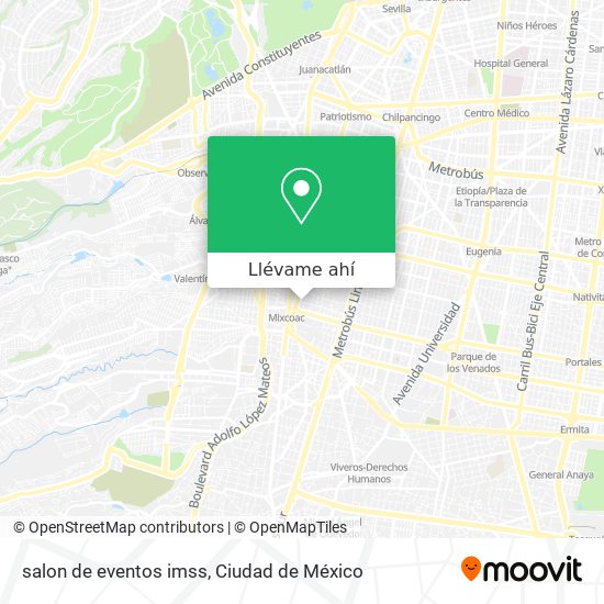 Mapa de salon de eventos imss